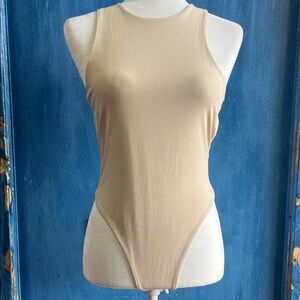 RemidooElegant Sleeveless Tan Bodysuit